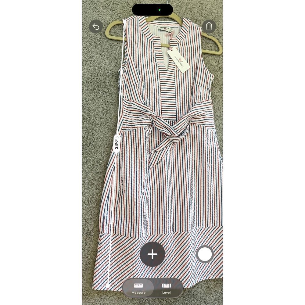 NWT Vineyard Vines Firework Seersucker Tie-Front Dress, S 00, $148 - Picture 6 of 9